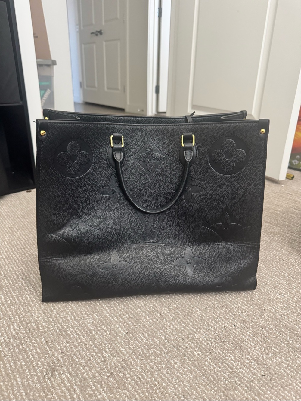 Louis Vuitton Black Embossed Monogram Tote - Picture 2 of 7